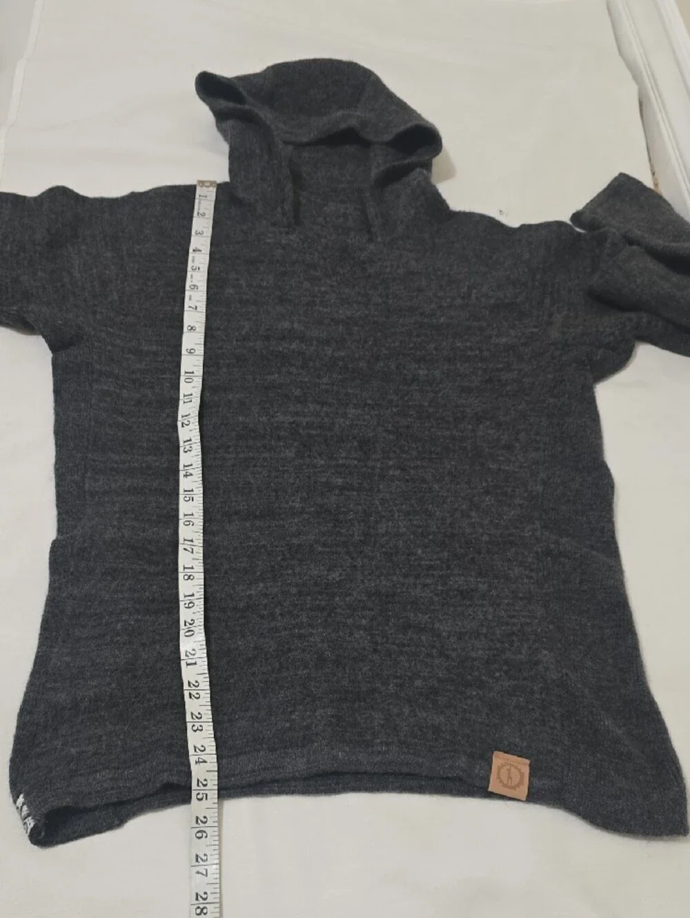 PAKA Men's Dark Charcoal Hooded Turtleneck Sweater XL( SEE MEASUREMENTS)